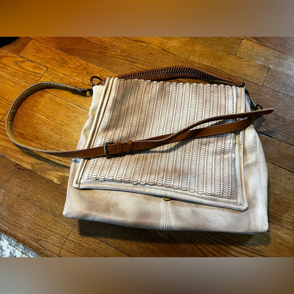 Free People Scalloped Messenger Bag with two handles